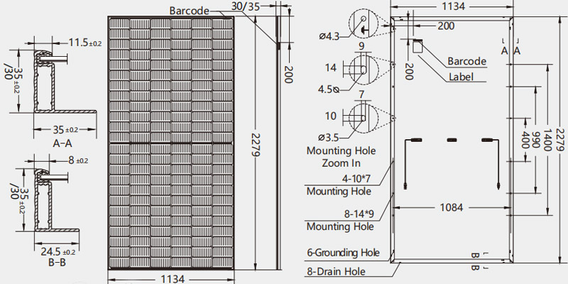 Monocrystalline perc solar panel